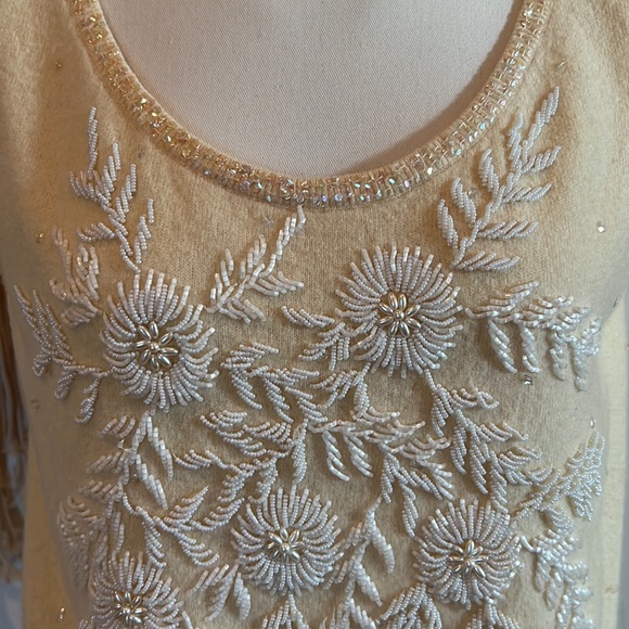 1960's Vintage The Broadway Lambswool/Angora Beaded Sweater Hong Kong Elegant! - Picture 2 of 12